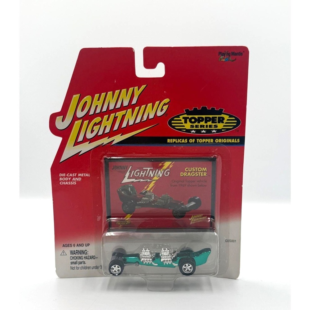 Johnny Lightning Topper Series Custom Dragster Teal Die-Cast Car NIP‎
